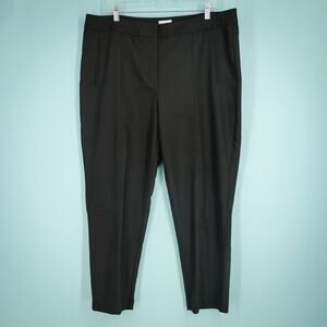Chico's 3 Size XL So Slimming Pants Black Ankle Button Zip Closure Tapered